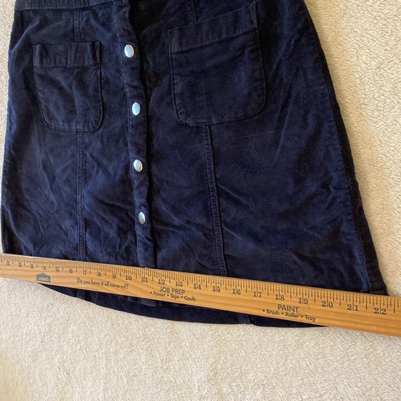Urban Outfitters Mini Skirt Women’s Medium Navy Button Up Pockets Velour - Picture 11 of 13